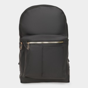 Brink Women's Black Polyurethane Backpack - (M676) Brink Women's Black Polyurethane Backpack - (M676)