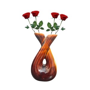 Ceramic Double Face Flower Vase for Living Room, Bedroom & Dining Table | Decorative Glossy Finish Vase for Home Decor & Gifting (Brown Finish) Ceramic Double Face Flower Vase for Living Room, Bedroom & Dining Table | Decorative Glossy Finish Vase for Home Decor & Gifting (Brown Finish)