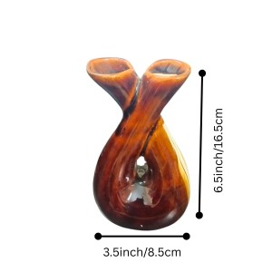 Ceramic Double Face Flower Vase for Living Room, Bedroom & Dining Table | Decorative Glossy Finish Vase for Home Decor & Gifting (Brown Finish) Ceramic Double Face Flower Vase for Living Room, Bedroom & Dining Table | Decorative Glossy Finish Vase for Home Decor & Gifting (Brown Finish)