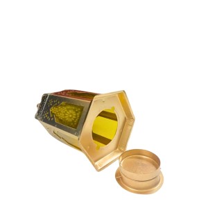Moroccan Style Gold Lantern with Green Glass – Decorative Metal Candle Holder for Ramadan, Eid, Weddings, Home Decor & Parties – Vintage Hanging Lantern. (Yellow) Moroccan Style Gold Lantern with Green Glass – Decorative Metal Candle Holder for Ramadan, Eid, Weddings, Home Decor & Parties – Vintage Hanging Lantern. (Yellow)