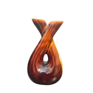 Ceramic Double Face Flower Vase for Living Room, Bedroom & Dining Table | Decorative Glossy Finish Vase for Home Decor & Gifting (Brown Finish) Ceramic Double Face Flower Vase for Living Room, Bedroom & Dining Table | Decorative Glossy Finish Vase for Home Decor & Gifting (Brown Finish)