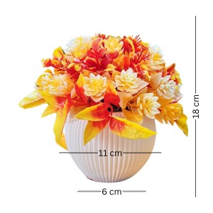 HiTechMart Artificial Flower Arrangement with Vase – Lifelike Orange & Yellow Faux Bouquet for Home Décor, Office, Living Room, Table Centerpiece, and Gift – Elegant & Maintenance-Free HiTechMart Artificial Flower Arrangement with Vase – Lifelike Orange & Yellow Faux Bouquet for Home Décor, Office, Living Room, Table Centerpiece, and Gift – Elegant & Maintenance-Free