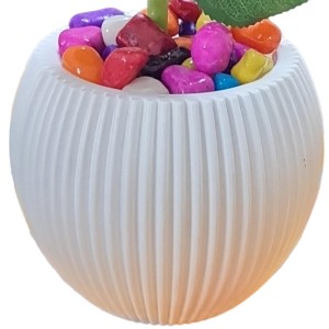 HiTechMart Artificial Rose Flower in White Vase – Realistic Faux Silk Rose with Decorative Pebbles – Home & Office Décor, Gift for Loved Ones