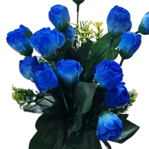 HiTechMart Artificial Blue Rose Bouquet with Decorative Vase – Elegant Faux Flowers for Home & Office Décor HiTechMart Artificial Blue Rose Bouquet with Decorative Vase – Elegant Faux Flowers for Home & Office Décor