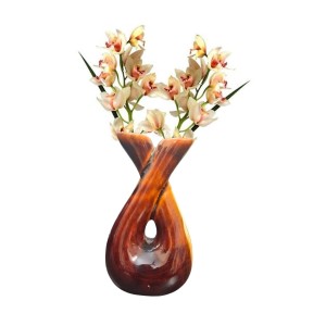 Ceramic Double Face Flower Vase for Living Room, Bedroom & Dining Table | Decorative Glossy Finish Vase for Home Decor & Gifting (Brown Finish) Ceramic Double Face Flower Vase for Living Room, Bedroom & Dining Table | Decorative Glossy Finish Vase for Home Decor & Gifting (Brown Finish)