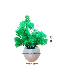 HiTechMart Artificial Green Plant with Vase – Realistic Faux Decorative Flower Arrangement for Home, Office, Table, Desk, Shelf & Indoor Décor – Maintenance-Free, Lifelike Indoor Decoration
