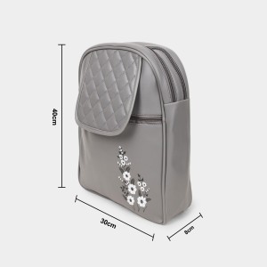 Brink Women's Grey Polyurethane Backpack - (M595) Brink Women's Grey Polyurethane Backpack - (M595)