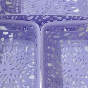 Plastic Storage Baskets Set of 3 – Decorative Organizer Bins with Cutout Design for Home, Office, Bathroom, or Kitchen – Durable & Lightweight – Purple Plastic Storage Baskets Set of 3 – Decorative Organizer Bins with Cutout Design for Home, Office, Bathroom, or Kitchen – Durable & Lightweight – Purple
