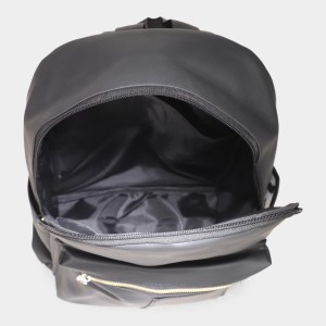 Brink Women's Black Polyurethane Backpack - (M676) Brink Women's Black Polyurethane Backpack - (M676)