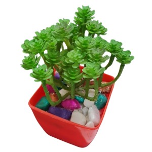 HiTechMart Artificial Succulent Plant in Red Pot – Lifelike Decorative Faux Greenery with Vibrant Pebbles for Home, Office, and Table Decor HiTechMart Artificial Succulent Plant in Red Pot – Lifelike Decorative Faux Greenery with Vibrant Pebbles for Home, Office, and Table Decor