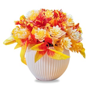 HiTechMart Artificial Flower Arrangement with Vase – Lifelike Orange & Yellow Faux Bouquet for Home Décor, Office, Living Room, Table Centerpiece, and Gift – Elegant & Maintenance-Free HiTechMart Artificial Flower Arrangement with Vase – Lifelike Orange & Yellow Faux Bouquet for Home Décor, Office, Living Room, Table Centerpiece, and Gift – Elegant & Maintenance-Free