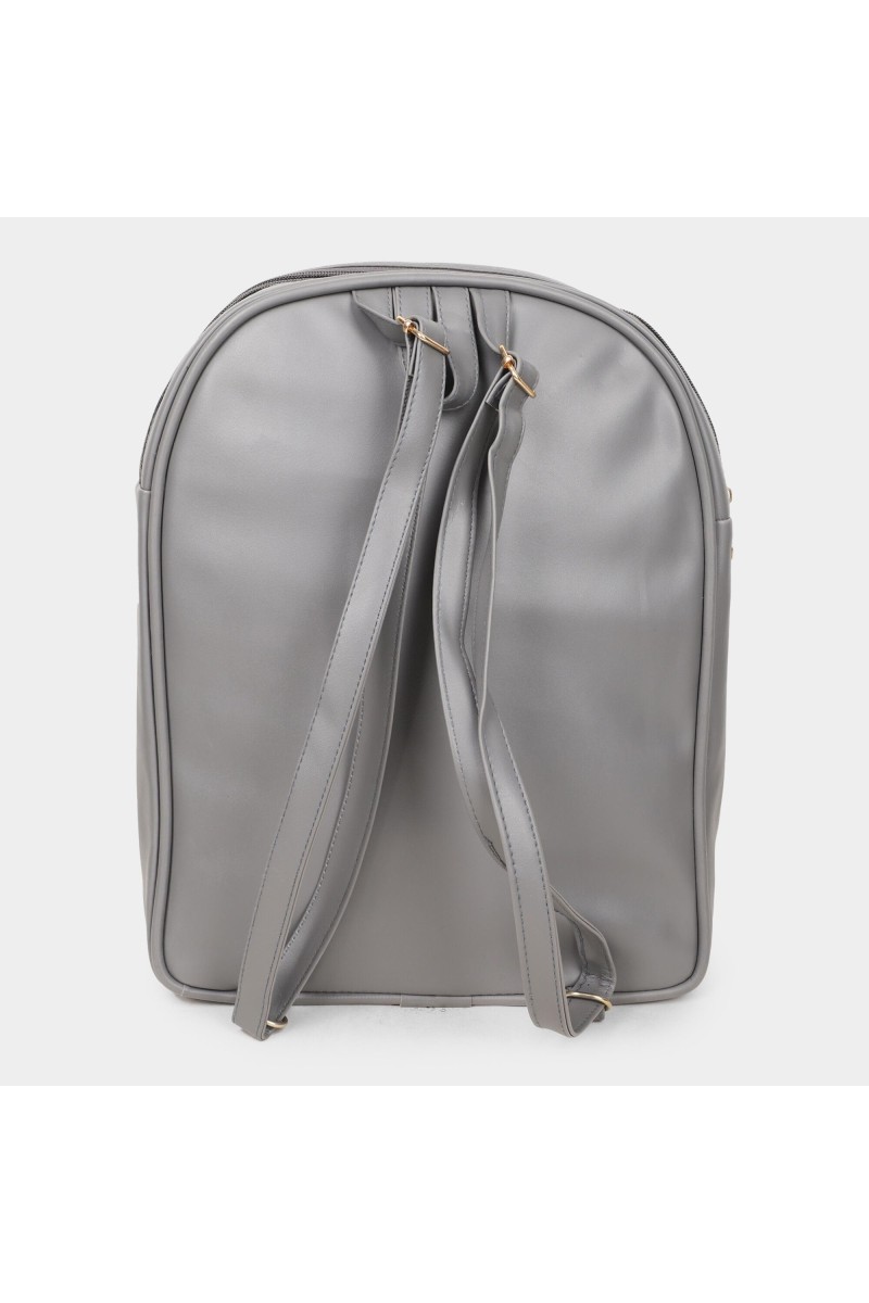 Brink Women's Grey Polyurethane Backpack - (M595)