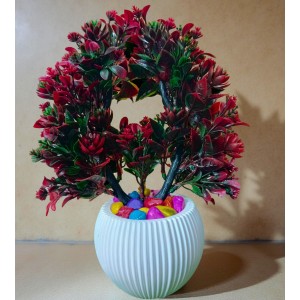 HI TECH Sales Artificial Bonsai Plant with Decorative Pot – Tree with Red & Green Leaves | Home & Office Decor, Tabletop Indoor Plant HI TECH Sales Artificial Bonsai Plant with Decorative Pot – Tree with Red & Green Leaves | Home & Office Decor, Tabletop Indoor Plant