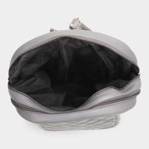 Brink Women's Grey Polyurethane Backpack - (M595) Brink Women's Grey Polyurethane Backpack - (M595)