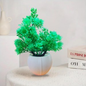HiTechMart Artificial Green Plant with Vase – Realistic Faux Decorative Flower Arrangement for Home, Office, Table, Desk, Shelf & Indoor Décor – Maintenance-Free, Lifelike Indoor Decoration HiTechMart Artificial Green Plant with Vase – Realistic Faux Decorative Flower Arrangement for Home, Office, Table, Desk, Shelf & Indoor Décor – Maintenance-Free, Lifelike Indoor Decoration