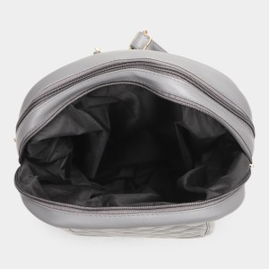 Brink Women's Grey Polyurethane Backpack - (M595) Brink Women's Grey Polyurethane Backpack - (M595)