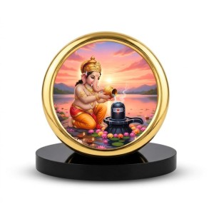 Car Desk/Table Top Lord Ganesha Metal Golden Photo Stand 2x2 Inches, Compact & Stylish Spiritual Display for Car, Home & Office (Pack of 1) (F18893) Car Desk/Table Top Lord Ganesha Metal Golden Photo Stand 2x2 Inches, Compact & Stylish Spiritual Display for Car, Home & Office (Pack of 1) (F18893)