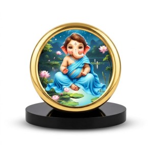 Car Desk/Table Top Lord Ganesha Metal Golden Photo Stand 2x2 Inches, Compact & Stylish Spiritual Display for Car, Home & Office (Pack of 1) (F18889) Car Desk/Table Top Lord Ganesha Metal Golden Photo Stand 2x2 Inches, Compact & Stylish Spiritual Display for Car, Home & Office (Pack of 1) (F18889)