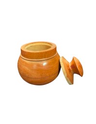 Handcrafted Wooden Jar with Lid | Multipurpose Storage Container for Kitchen, Sugar, salt,dry fruits & Home DÃ©coration (Pack of 2)