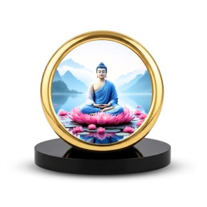 Car Desk/Table Top Lord Buddha Metal Golden Photo Stand 2x2 Inches, Compact & Stylish Spiritual Display for Car, Home & Office (Pack of 1) (F18589) Car Desk/Table Top Lord Buddha Metal Golden Photo Stand 2x2 Inches, Compact & Stylish Spiritual Display for Car, Home & Office (Pack of 1) (F18589)