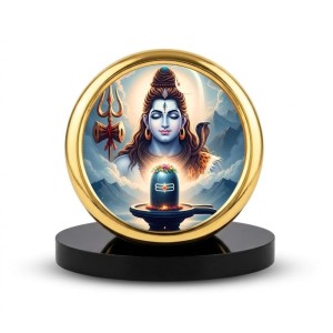 Car Desk/Table Top Lord Shiva Metal Golden Photo Stand 2x2 Inches, Compact & Stylish Spiritual Display for Car, Home & Office (Pack of 1) (F18652) Car Desk/Table Top Lord Shiva Metal Golden Photo Stand 2x2 Inches, Compact & Stylish Spiritual Display for Car, Home & Office (Pack of 1) (F18652)