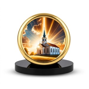 Car Desk/Table Top Beautiful Church Metal Golden Photo Stand 2x2 Inches, Compact & Stylish Spiritual Display for Car, Home & Office (Pack of 1) (F18721) Car Desk/Table Top Beautiful Church Metal Golden Photo Stand 2x2 Inches, Compact & Stylish Spiritual Display for Car, Home & Office (Pack of 1) (F18721)