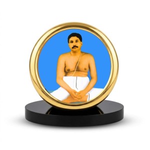 Car Desk/Table Top Sri Thakur Anukul Metal Golden Photo Stand 2x2 Inches, Compact & Stylish Spiritual Display for Car, Home & Office (Pack of 1) (F18443)