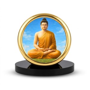 Car Desk/Table Top Buddha Metal Golden Photo Stand 2x2 Inches, Compact & Stylish Spiritual Display for Car, Home & Office (Pack of 1) (F18691) Car Desk/Table Top Buddha Metal Golden Photo Stand 2x2 Inches, Compact & Stylish Spiritual Display for Car, Home & Office (Pack of 1) (F18691)