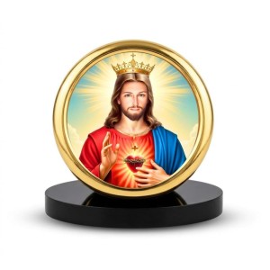 Car Desk/Table Top Lord Jesus Metal Golden Photo Stand 2x2 Inches, Compact & Stylish Spiritual Display for Car, Home & Office (Pack of 1) (F18796) Car Desk/Table Top Lord Jesus Metal Golden Photo Stand 2x2 Inches, Compact & Stylish Spiritual Display for Car, Home & Office (Pack of 1) (F18796)