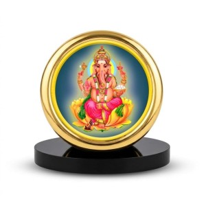 Car Desk/Table Top Lord Ganesha Metal Golden Photo Stand 2x2 Inches, Compact & Stylish Spiritual Display for Car, Home & Office (Pack of 1) (F18487) Car Desk/Table Top Lord Ganesha Metal Golden Photo Stand 2x2 Inches, Compact & Stylish Spiritual Display for Car, Home & Office (Pack of 1) (F18487)