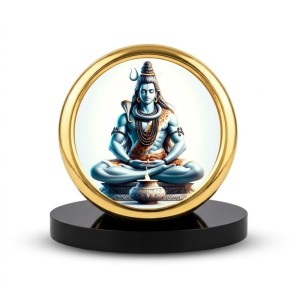 Car Desk/Table Top Lord Shiva Metal Golden Photo Stand 2x2 Inches, Compact & Stylish Spiritual Display for Car, Home & Office (Pack of 1) (F18917) Car Desk/Table Top Lord Shiva Metal Golden Photo Stand 2x2 Inches, Compact & Stylish Spiritual Display for Car, Home & Office (Pack of 1) (F18917)
