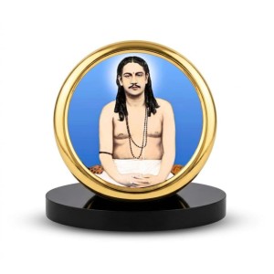 Car Desk/Table Top Nigamananda Saraswati Metal Golden Photo Stand 2x2 Inches, Compact & Stylish Spiritual Display for Car, Home & Office (Pack of 1) (F18470) Car Desk/Table Top Nigamananda Saraswati Metal Golden Photo Stand 2x2 Inches, Compact & Stylish Spiritual Display for Car, Home & Office (Pack of 1) (F18470)