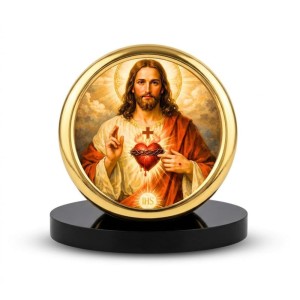 Car Desk/Table Top Lord Jesus Metal Golden Photo Stand 2x2 Inches, Compact & Stylish Spiritual Display for Car, Home & Office (Pack of 1) (F18906) Car Desk/Table Top Lord Jesus Metal Golden Photo Stand 2x2 Inches, Compact & Stylish Spiritual Display for Car, Home & Office (Pack of 1) (F18906)