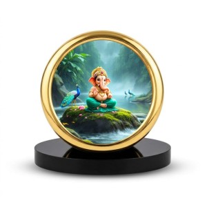 Car Desk/Table Top Lord Ganesha Metal Golden Photo Stand 2x2 Inches, Compact & Stylish Spiritual Display for Car, Home & Office (Pack of 1) (F18824) Car Desk/Table Top Lord Ganesha Metal Golden Photo Stand 2x2 Inches, Compact & Stylish Spiritual Display for Car, Home & Office (Pack of 1) (F18824)
