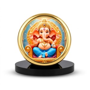 Car Desk/Table Top Lord Ganesha Metal Golden Photo Stand 2x2 Inches, Compact & Stylish Spiritual Display for Car, Home & Office (Pack of 1) (F18610) Car Desk/Table Top Lord Ganesha Metal Golden Photo Stand 2x2 Inches, Compact & Stylish Spiritual Display for Car, Home & Office (Pack of 1) (F18610)