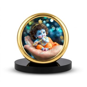 Car Desk/Table Top Little Krishna Metal Golden Photo Stand 2x2 Inches, Compact & Stylish Spiritual Display for Car, Home & Office (Pack of 1) (F18635) Car Desk/Table Top Little Krishna Metal Golden Photo Stand 2x2 Inches, Compact & Stylish Spiritual Display for Car, Home & Office (Pack of 1) (F18635)