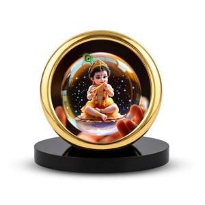 Car Desk/Table Top Little Krishna Metal Golden Photo Stand 2x2 Inches, Compact & Stylish Spiritual Display for Car, Home & Office (Pack of 1) (F18838) Car Desk/Table Top Little Krishna Metal Golden Photo Stand 2x2 Inches, Compact & Stylish Spiritual Display for Car, Home & Office (Pack of 1) (F18838)