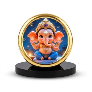 Car Desk/Table Top Lord Ganesha Metal Golden Photo Stand 2x2 Inches, Compact & Stylish Spiritual Display for Car, Home & Office (Pack of 1) (F18881) Car Desk/Table Top Lord Ganesha Metal Golden Photo Stand 2x2 Inches, Compact & Stylish Spiritual Display for Car, Home & Office (Pack of 1) (F18881)