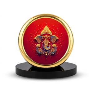 Car Desk/Table Top Lord Ganesha Metal Golden Photo Stand 2x2 Inches, Compact & Stylish Spiritual Display for Car, Home & Office (Pack of 1) (F18871) Car Desk/Table Top Lord Ganesha Metal Golden Photo Stand 2x2 Inches, Compact & Stylish Spiritual Display for Car, Home & Office (Pack of 1) (F18871)
