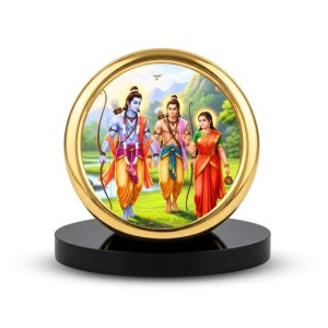 Car Desk/Table Top Rama Lakshmana Sita Metal Golden Photo Stand 2x2 Inches, Compact & Stylish Spiritual Display for Car, Home & Office (Pack of 1) (F18533) Car Desk/Table Top Rama Lakshmana Sita Metal Golden Photo Stand 2x2 Inches, Compact & Stylish Spiritual Display for Car, Home & Office (Pack of 1) (F18533)