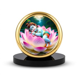 Car Desk/Table Top Little Krishna Metal Golden Photo Stand 2x2 Inches, Compact & Stylish Spiritual Display for Car, Home & Office (Pack of 1) (F18637) Car Desk/Table Top Little Krishna Metal Golden Photo Stand 2x2 Inches, Compact & Stylish Spiritual Display for Car, Home & Office (Pack of 1) (F18637)