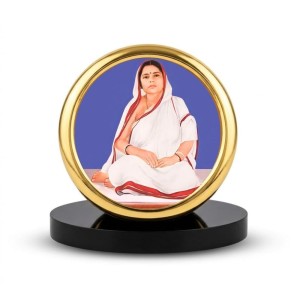 Car Desk/Table Top Boramma Metal Golden Photo Stand 2x2 Inches, Compact & Stylish Spiritual Display for Car, Home & Office (Pack of 1) (F18692)