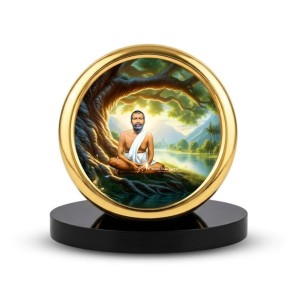 Car Desk/Table Top Ramakrishna Paramahamsa Metal Golden Photo Stand 2x2 Inches, Compact & Stylish Spiritual Display for Car, Home & Office (Pack of 1) (F18685) Car Desk/Table Top Ramakrishna Paramahamsa Metal Golden Photo Stand 2x2 Inches, Compact & Stylish Spiritual Display for Car, Home & Office (Pack of 1) (F18685)