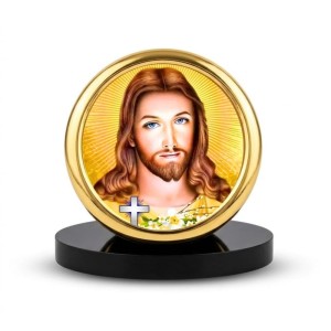 Car Desk/Table Top Lord Jesus Metal Golden Photo Stand 2x2 Inches, Compact & Stylish Spiritual Display for Car, Home & Office (Pack of 1) (F18660) Car Desk/Table Top Lord Jesus Metal Golden Photo Stand 2x2 Inches, Compact & Stylish Spiritual Display for Car, Home & Office (Pack of 1) (F18660)