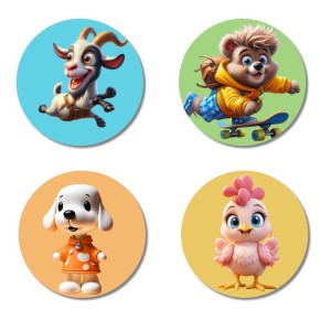 Zebra, Tiger, Lion, and Panda. Fridge Magnets 4 Piece Set | 3 Inch Round Wall Fridge Decor (F22854) Zebra, Tiger, Lion, and Panda. Fridge Magnets 4 Piece Set | 3 Inch Round Wall Fridge Decor (F22854)