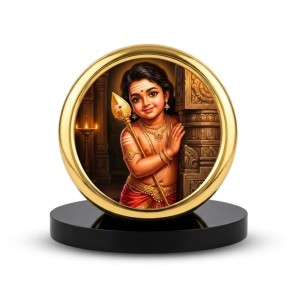 Car Desk/Table Top Lord Murugan Metal Golden Photo Stand 2x2 Inches, Compact & Stylish Spiritual Display for Car, Home & Office (Pack of 1) (F18808) Car Desk/Table Top Lord Murugan Metal Golden Photo Stand 2x2 Inches, Compact & Stylish Spiritual Display for Car, Home & Office (Pack of 1) (F18808)