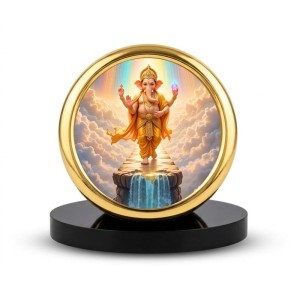 Car Desk/Table Top Lord Ganesha Metal Golden Photo Stand 2x2 Inches, Compact & Stylish Spiritual Display for Car, Home & Office (Pack of 1) (F18575) Car Desk/Table Top Lord Ganesha Metal Golden Photo Stand 2x2 Inches, Compact & Stylish Spiritual Display for Car, Home & Office (Pack of 1) (F18575)