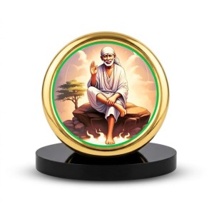 Car Desk/Table Top Saibaba Metal Golden Photo Stand 2x2 Inches, Compact & Stylish Spiritual Display for Car, Home & Office (Pack of 1) (F18505) Car Desk/Table Top Saibaba Metal Golden Photo Stand 2x2 Inches, Compact & Stylish Spiritual Display for Car, Home & Office (Pack of 1) (F18505)