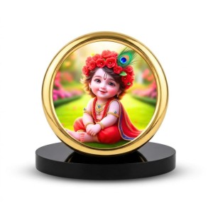 Car Desk/Table Top Little Krishna Metal Golden Photo Stand 2x2 Inches, Compact & Stylish Spiritual Display for Car, Home & Office (Pack of 1) (F18629) Car Desk/Table Top Little Krishna Metal Golden Photo Stand 2x2 Inches, Compact & Stylish Spiritual Display for Car, Home & Office (Pack of 1) (F18629)
