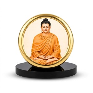 Car Desk/Table Top Buddha Metal Golden Photo Stand 2x2 Inches, Compact & Stylish Spiritual Display for Car, Home & Office (Pack of 1) (F18690) Car Desk/Table Top Buddha Metal Golden Photo Stand 2x2 Inches, Compact & Stylish Spiritual Display for Car, Home & Office (Pack of 1) (F18690)